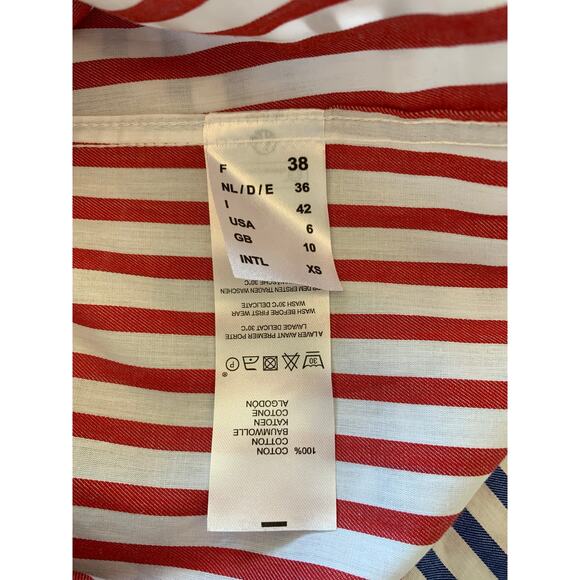 Saint James Benedicte Blue Striped Shirt Dress in Organic Cotton US 6 - Picture 6 of 6